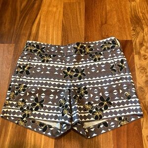 J. Crew High Waist Brown Floral Shorts